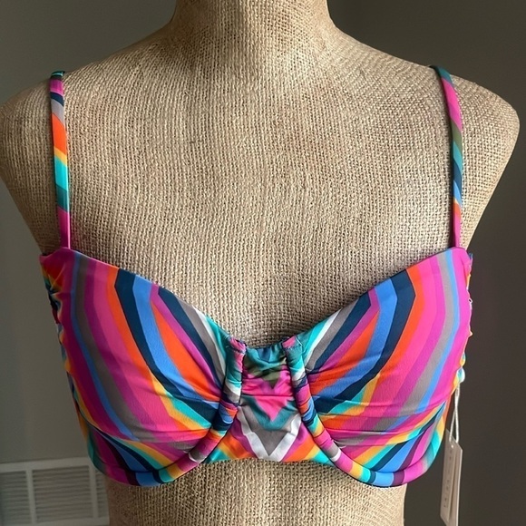 Trina Turk Louvre Underwire Bra Bikini Top Size 10 NEW - Picture 3 of 6